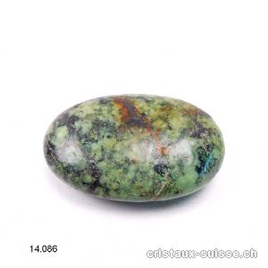 Chrysocolle - Diorite pierre anti-stress arrondie 4,5 x 2,8 - 3 cm. Offre Spéciale