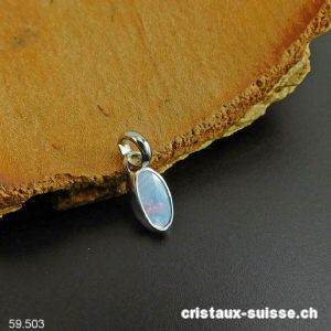 pendentif Opale doublette d'Australie en argent 925 platiné. Pièce unique