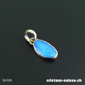 pendentif Opale doublette d'Australie en argent 925 platiné. Pièce unique