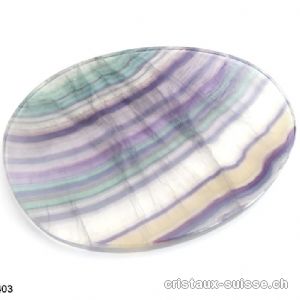 Fluorite - Fluorine arc-en-ciel, plaque polie 11,4 cm et Support. Lot unique