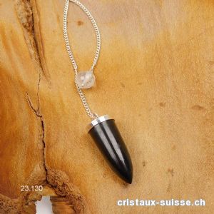 Pendule Schungite 3 cm en argent 925