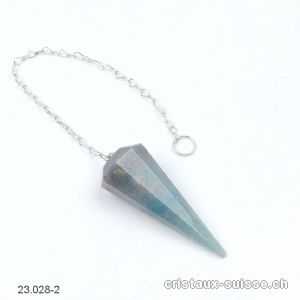 Pendule Aventurine bleue facetté 4,7 cm. Pièce unique