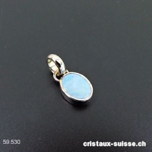 pendentif Opale doublette d'Australie en argent 925 platiné. Pièce unique