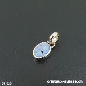 pendentif Opale doublette d'Australie en argent 925 platiné. Pièce unique