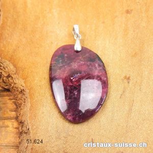 Pendentif Eudialyte de Russie avec clip en argent 925. Pièce unique