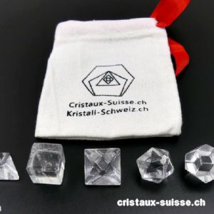 5 solides de Platon Cristal de roche