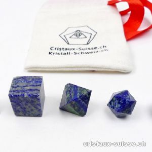 5 solides de Platon Lapis-lazuli. Pièce unique