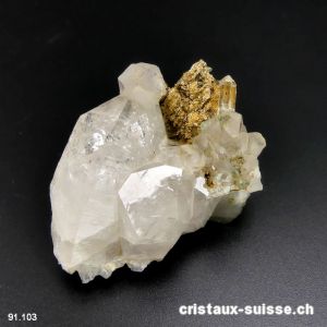 Quartz de Suisse avec roche. Pièce unique