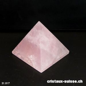 Pyramide Quartz rose clair, base 5,1 cm x haut. 4,4 cm. Pièce unique