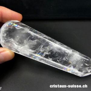 Bâton hexagonal Cristal de Roche 10,2 x 3 cm. Pièce unique