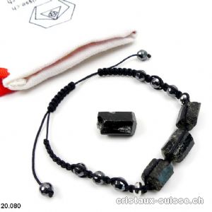 Set Protection - Bracelet Tourmaline brute et 1 pierre