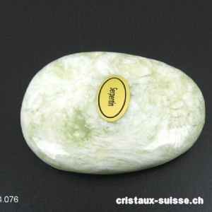 Jade Serpentine verte, pierre anti-stress incurvée 5 x 3,5 cm