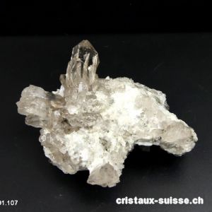 Quartz légèrement fumé du Mont-Blanc. Pièce unique