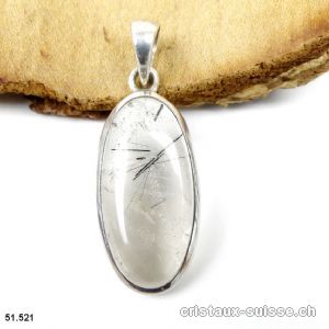 Pendentif Tourmaline - Quartz en argent 925. Pièce unique