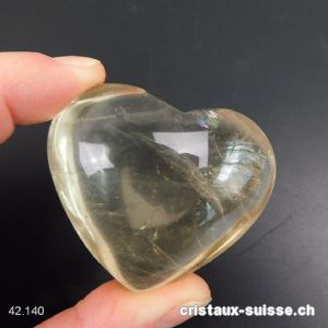 Coeur Citrine naturelle 5,4 x 4,5 cm. Pièce unique 77,5 grammes