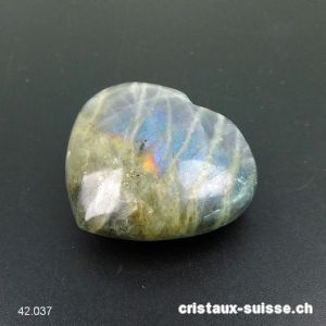 Coeur Labradorite 3,7 x 3,4 x 1,4 cm. Pièce unique