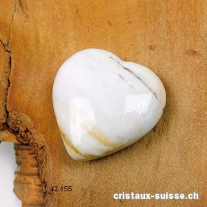 Coeur Bois fossilisé - pétrifié 4 cm