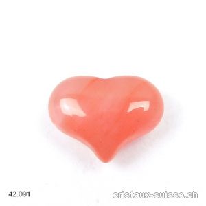 Coeur Quartz pastèque 2,5 x 2 cm. Offre Spéciale