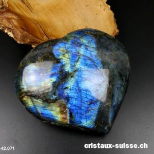 Coeur Labradorite XXL. Pièce unique 730 grammes