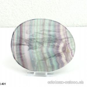 Fluorite - Fluorine arc-en-ciel, plaque polie 10,3 cm et Support. Lot unique