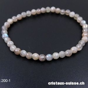 Bracelet Labradorite facettée 5 mm / 21 cm. Taille L-XL