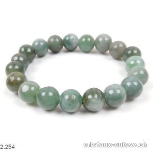 Bracelet Jadéite - Jade noble 10 mm / 18 cm. Pièce unique