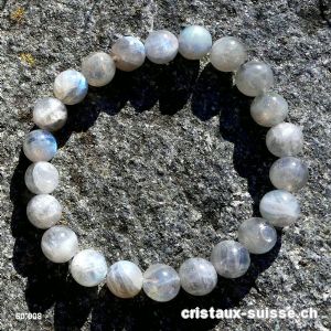 Bracelet Labradorite claire 8,5 mm, élastique 18,5 cm