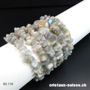 Bracelet Labradorite claire, élastique 17,5 - 18 cm