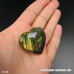 Coeur Labradorite 3,4 x 3,3 x 1,3 cm. Pièce unique