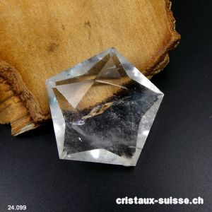 Pentagramme Cristal de Roche 4,3 cm x épais. 1,6 cm. Pièce unique