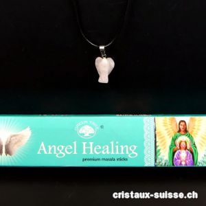 Set Bâtons Encens Green Tree - Angel Healing avec un pendentif Ange Quartz rose