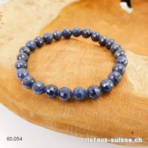 Bracelet Saphir bleu facetté 7 mm / 18  cm. Taille M. Pièce unique