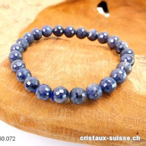 Bracelet Saphir bleu facetté 7,5 mm / 18-18,5 cm. Taille M