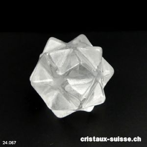 Icosaèdre - Météorite - Cristal de Roche 4 cm. Pièce unique 57 grammes