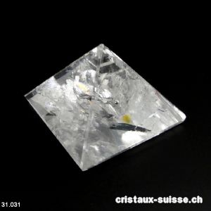 Pyramide Cristal de Roche, base 5,6 x haut. 3,7 cm. Pièce unique