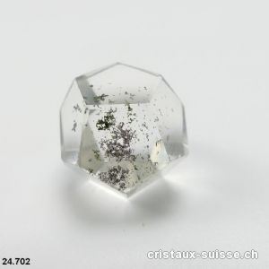 Dodécaèdre Cristal de Roche avec Chlorite, épais. 1.5 cm. Pièce unique