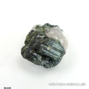 Tourmaline verte cristallisée Quartz. Pièce unique