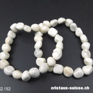 Bracelet Magnésite 8-10 mm, élastique 17,5 cm. Taille SM