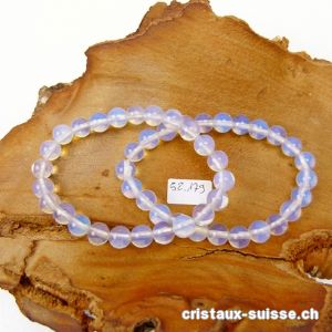 Bracelet Opaline - Opalite 8 mm, élastique 17,5 - 18 cm. Taille S-M