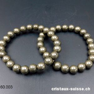 Bracelet Pyrite boules 8 mm / 18,5 - 19 cm