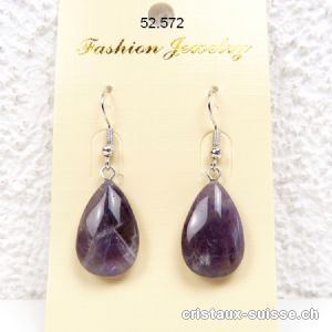 Boucles d'oreilles Goutte Améthyste 2 cm. Offre Spéciale