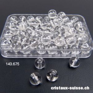 Cristal de Roche, boule percée 6,5 mm