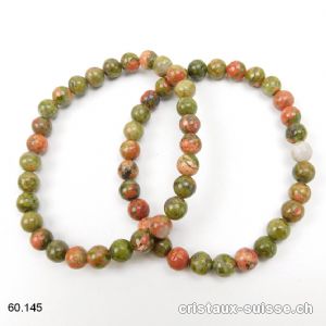 Bracelet Unakite - épidote 6,5 - 7 mm / 18,5 - 19 cm