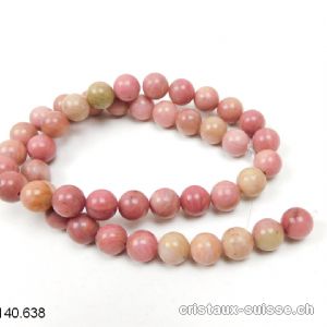 Rang Rhodonite rose - beige 8 mm / 37,5 cm, env. 47 boules. Offre Spéciale