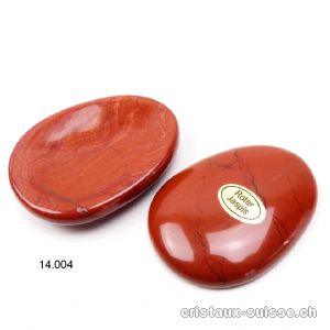 Jaspe rouge, pierre anti-stress incurvée 5 x 3,7 cm