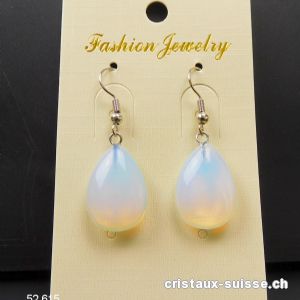 Boucles d'oreilles Goutte Opalite - Opaline 2 cm. Offre Spéciale