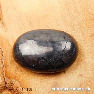 Schungite, pierre antistress arrondie, env. 4,5 x 3 cm. Qualité AB