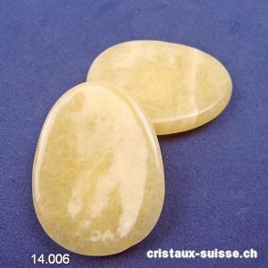 Calcite jaune, pierre anti-stress incurvée, env. 5 x 3,5 cm