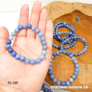 Bracelet Quartz bleu 8,5 mm / 19 cm. Offre Spéciale
