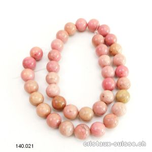 Rang Rhodonite rose - beige 10 - 10,5 mm / 36 cm, env. 38 boules. Offre Spéciale